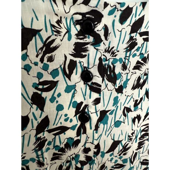 Vintage Pendleton Country Sophisticates Floral Linen Blend Top Sz 10 USA - Picture 4 of 7